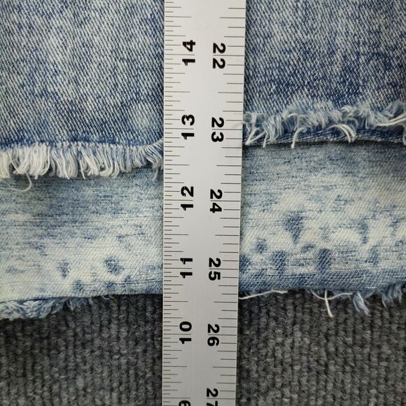 Black Label C'Est Toi Denim Jacket Women's Medium Blue Long Sleeve Frayed Hem - Picture 12 of 13